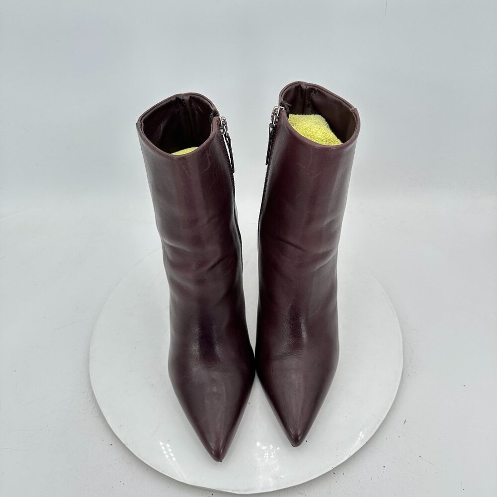 Schutz Women Size 9B Dark Brown Leather Side Zip Pointed Toe Ankle Heel Boot - Picture 3 of 11